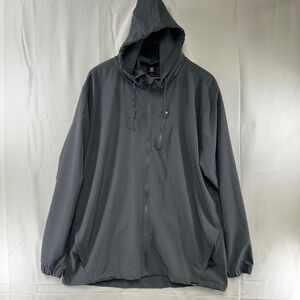 Element Active Windbreaker Jacket Mens XL Gray Full Zip Hooded Ripstop
